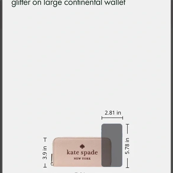 NWT Kate Spade Glitter on large continental wallet - Picture 7 of 16
